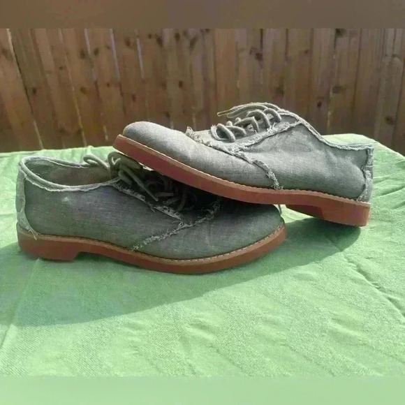 Banana Republic Men’s‎ Size 7 / 8.5 Women’s Gray Cloth Shoes Canvas Lace Up - Picture 7 of 8
